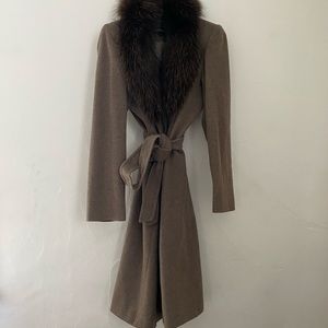 Wool Blend and Fur Trim Coat